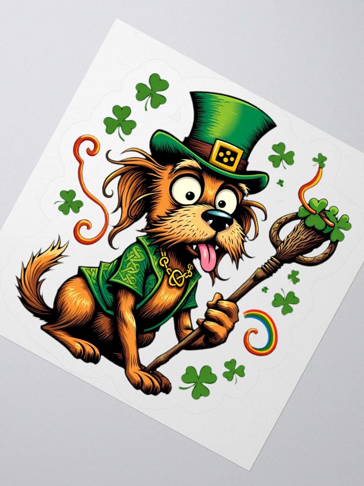 Lucky and Lit Leprechaun Dog Kiss Cut Stickers product image (4)