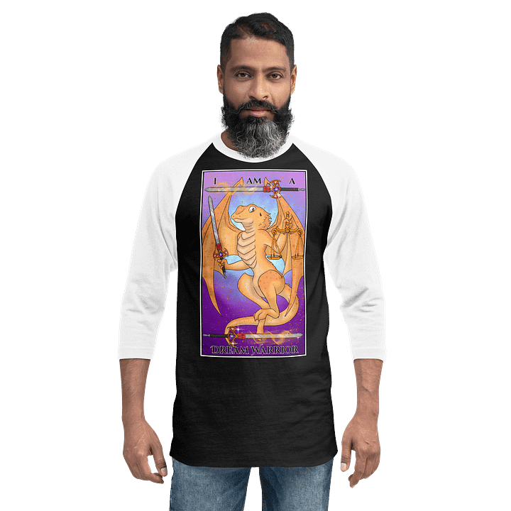 Day of the Dragon "Justice" Tarot Card Baseball Long Sleeve Shirt product image (12)