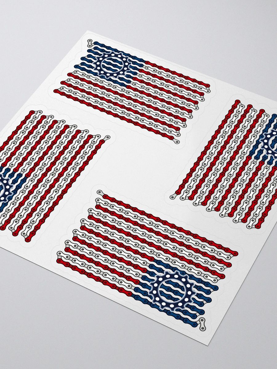 USA Betsy Ross Bike Chain Flag Sticker 4 Pack product image (3)