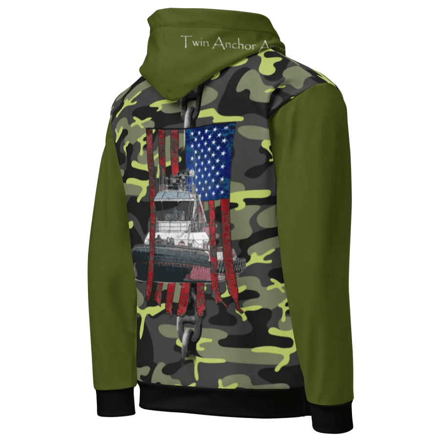 Green & Camouflage Chain Athena Tug & CE Flage Hoodie product image (10)