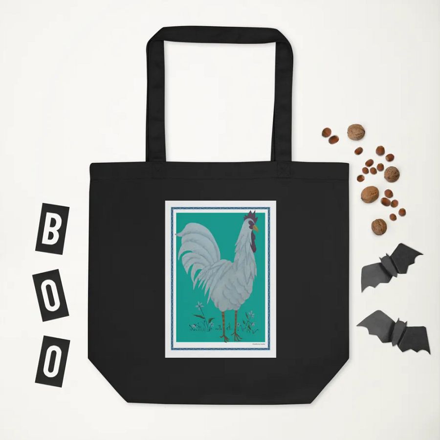 Eco Friendly Tote Bag with Chicken and Green Background product image (6)