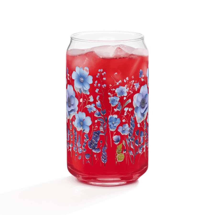 Pressed Beautiful Blue Flowers Glass product image (8)