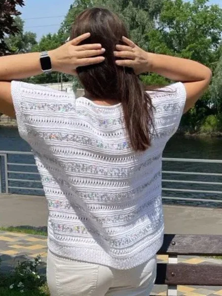 Летний Топ-Жилет. Схема вязания (спицами) Мгновенная цифровая загрузка/в формате pdf. Язык: Русский Украинский Размеры от S до XXL product image (2)