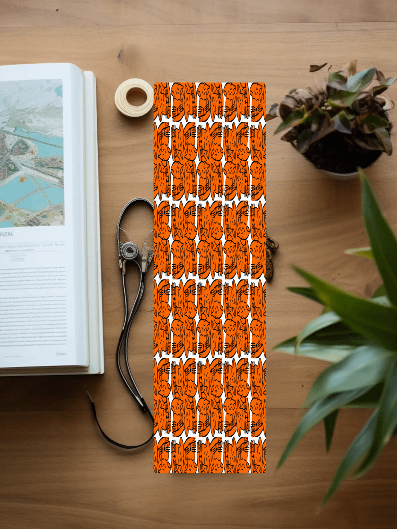Cute Cartoon Orange Tabby Pattern Laminated Bookmark with Tassel for the Feline Loving Book Reader in Your Life product image (1)