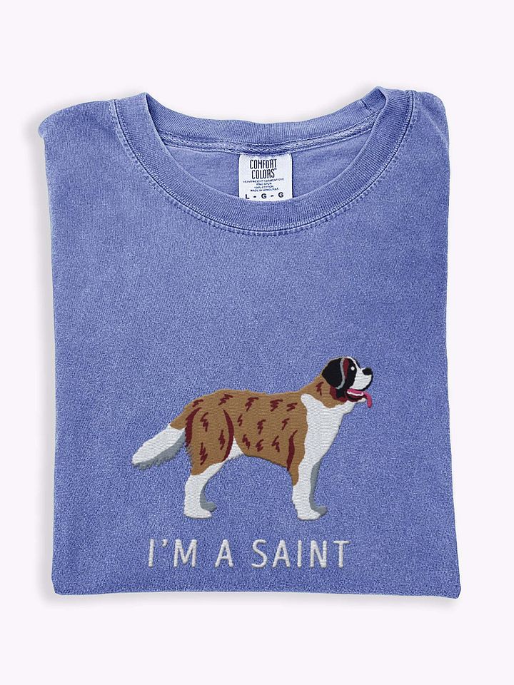 I'm a Saint T-Shirt(Embroidered) of a Saint Bernard(Brindle) product image (1)