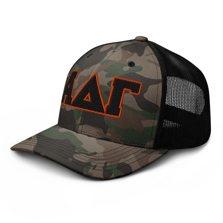 Alpha Delta Gamma Camo Trucker Hat product image (4)