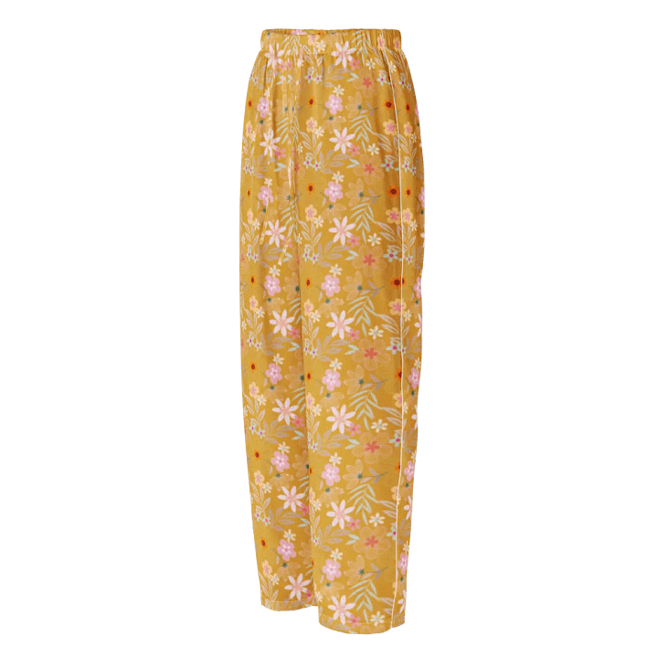 Buttercup Floral Silk Pajama Pants – Elegant Comfort in Bloom product image (1)