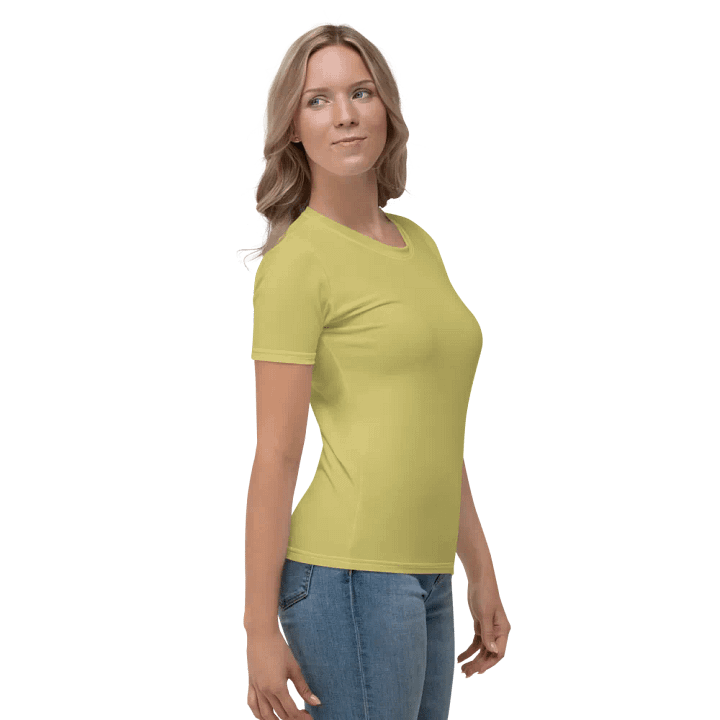Plain Medium Yellow Light Summer Women's Crewneck Polyester Heavyweight Premium T-Shirt by Treasure Pie product image (2)