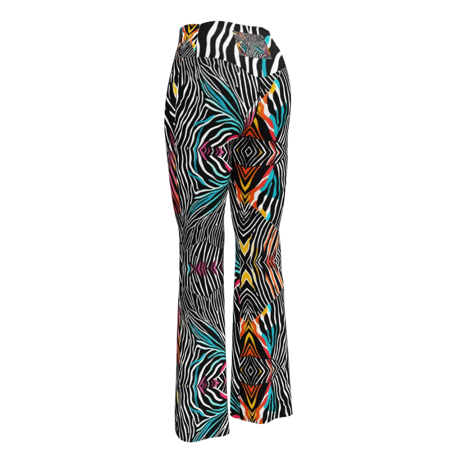 Zebra Stripes and Colorful Triangles Flare Leggings product image (10)