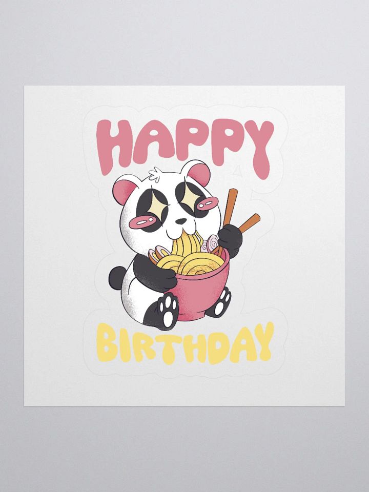 Happy Birthday (Panda Eating Noodles) Sticker product image (1)