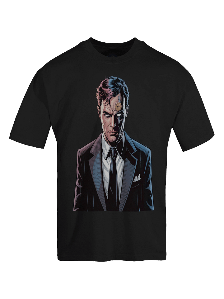 Two-Face Eclipse Portrait Oversized Faded T-Shirt product image (1)