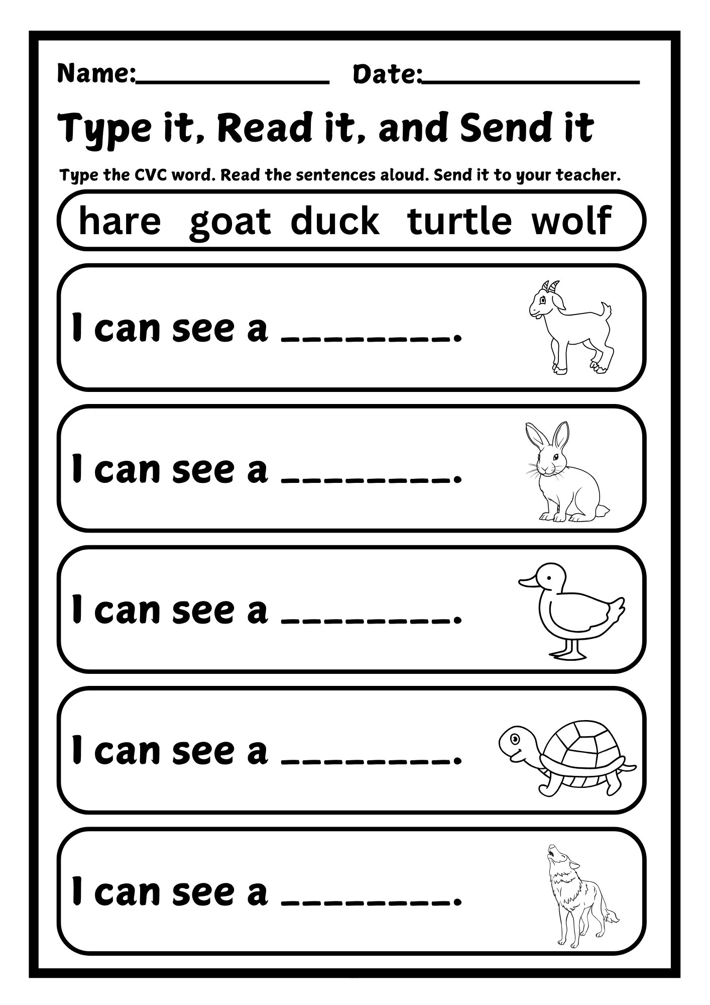 CVC Words Worksheets PDF Bundle product image (3)