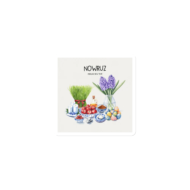 Nowruz Delight Die-Cut Magnets Set, Nowruz Watercolor Art, Haft-sin Table, Persian New Year, Persian Art product image (1)