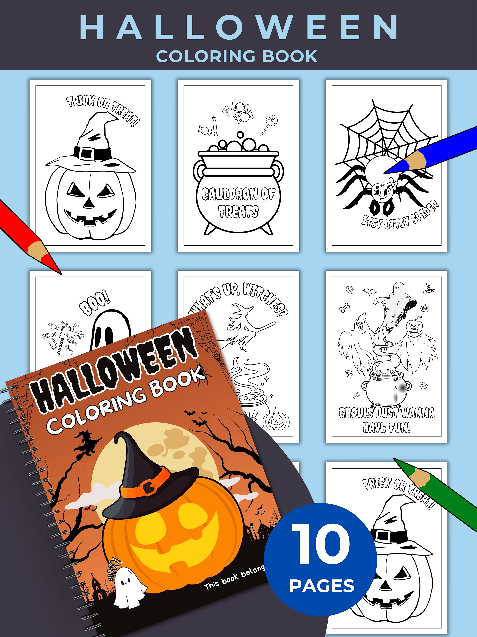 Halloween Coloring Book | Editable & Printable | 100% Resellable product image (1)
