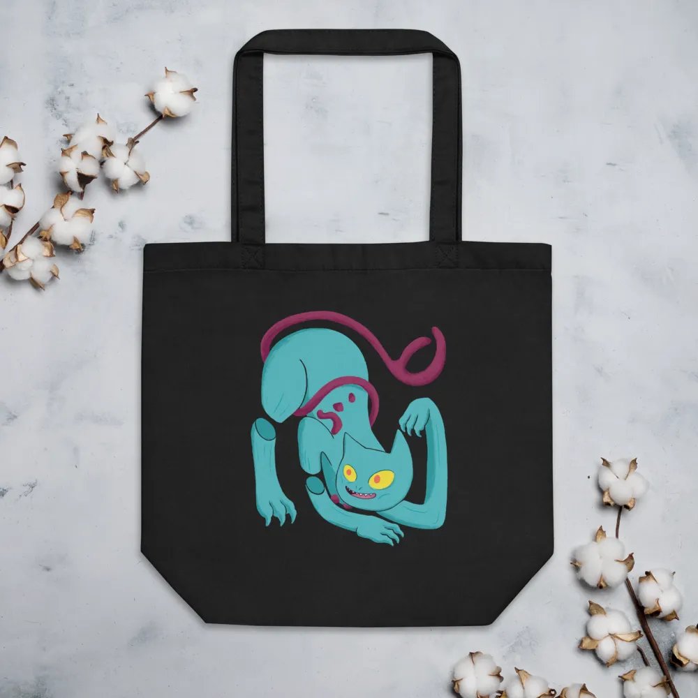 Demon Cat With Text Double Sided Totebag - Black product image (8)