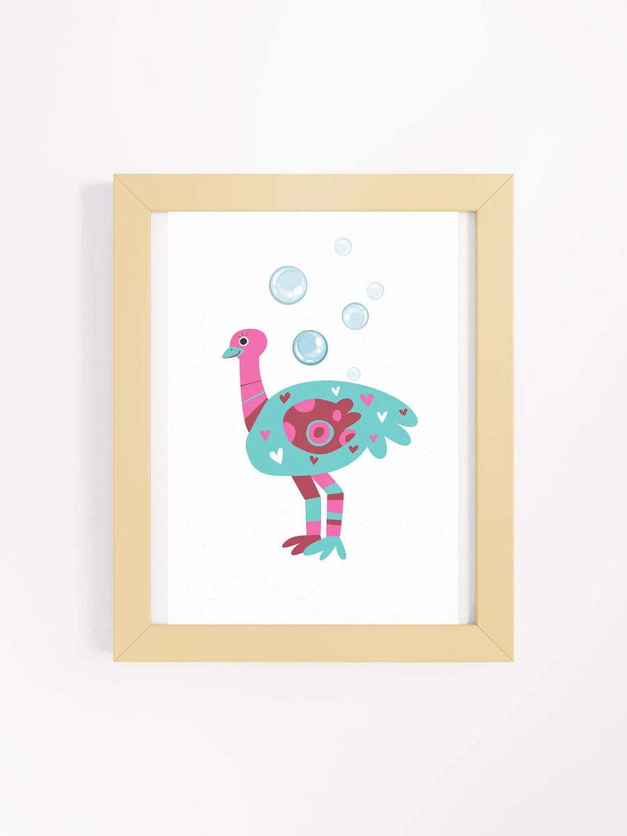 Whimsical Ostrich Framed Matte Poster product image (63)