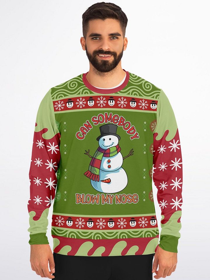 Funny Snowman Christmas Sweatshirt | Winter Holiday Humor Outfit | Unisex Christmas Party Sweater product image (1)