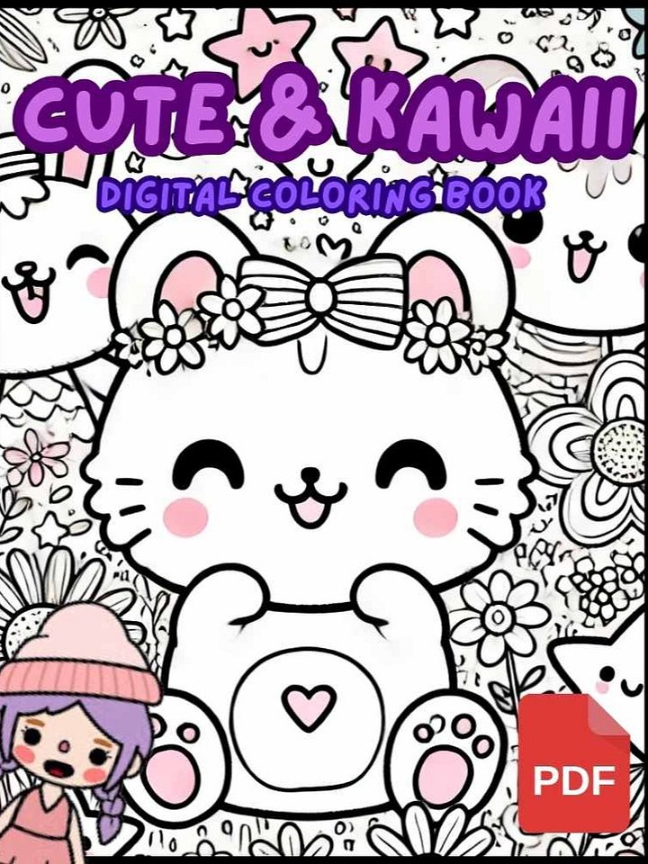 Super Cute Kawaii Coloring Fun! (DIGITAL DOWNLOAD – 25 Pages) product image (1)