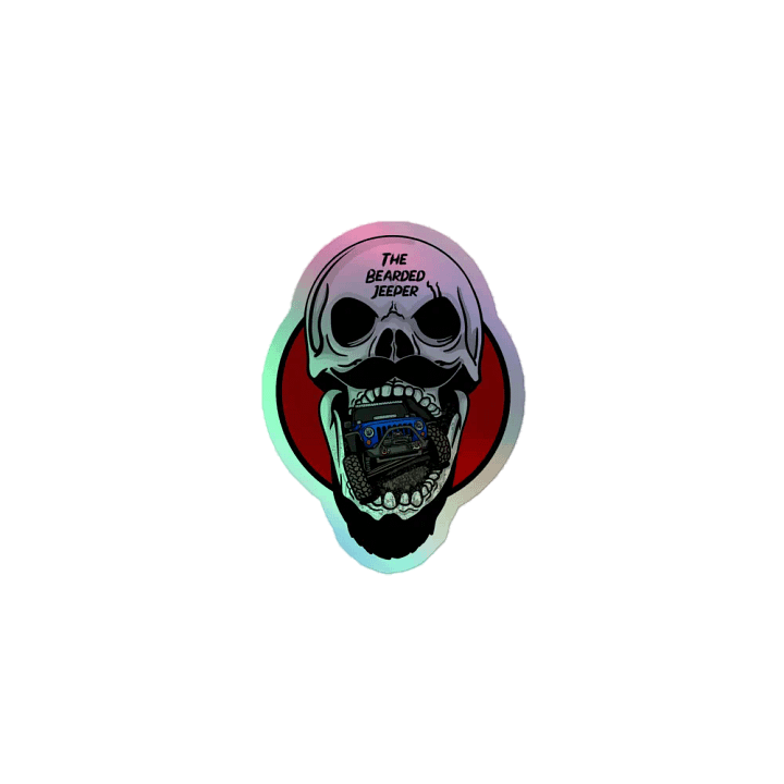 Bearded Jeeper Skull & Jeep Holographic Sticker product image (1)