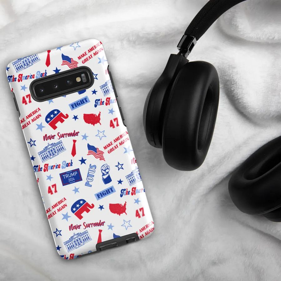 Trump 2024 Republican Patriot Make America Great Again White Pattern Phone Case for Samsung product image (5)