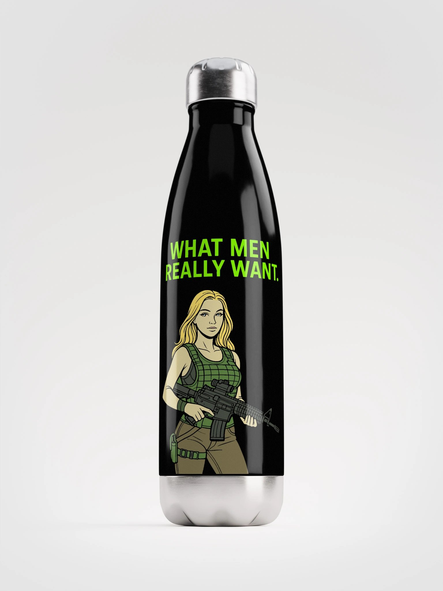 What men really want metal water bottle product image (1)