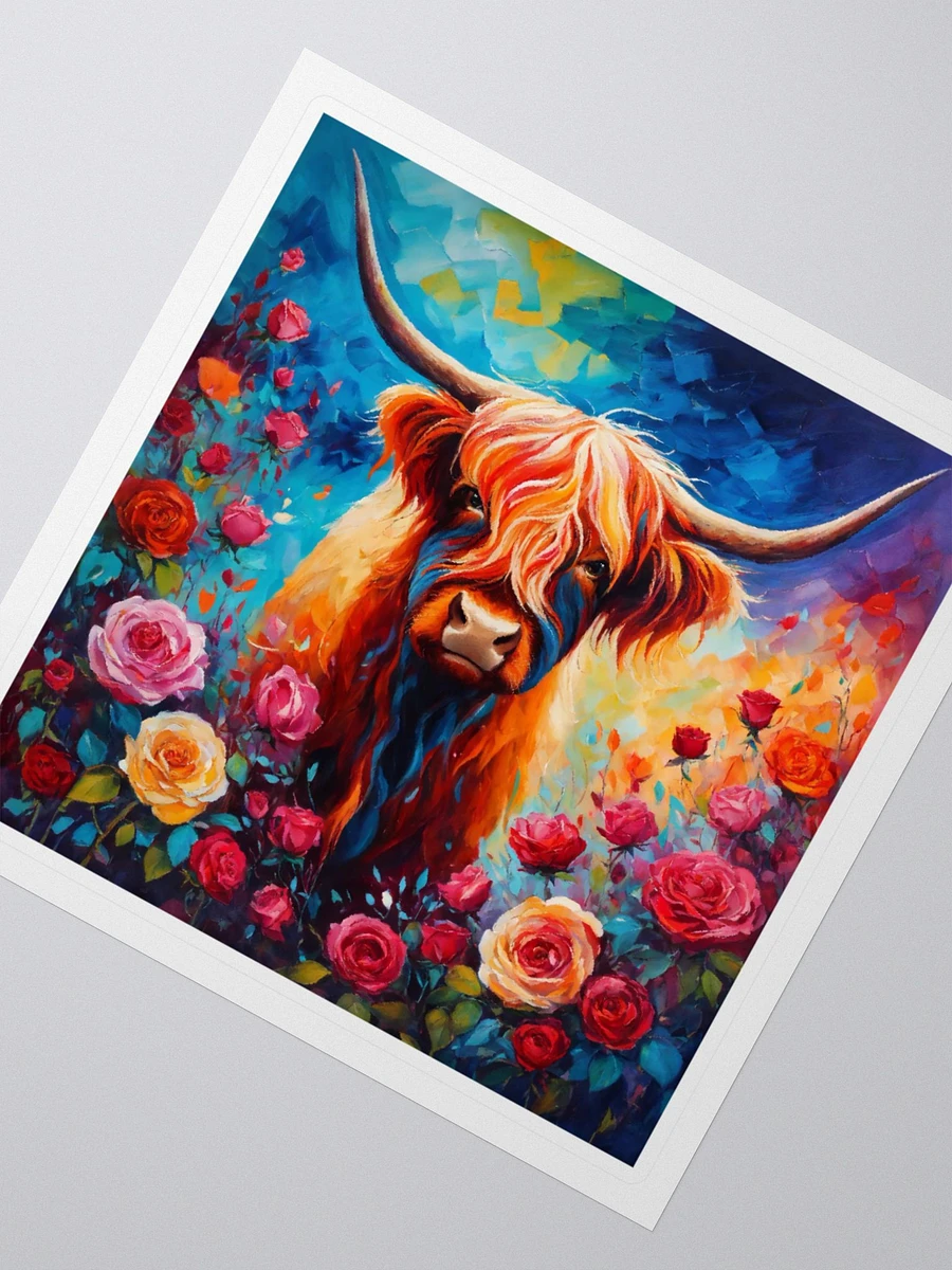 Acrylic Rose Field Highland Cow Sticker product image (3)