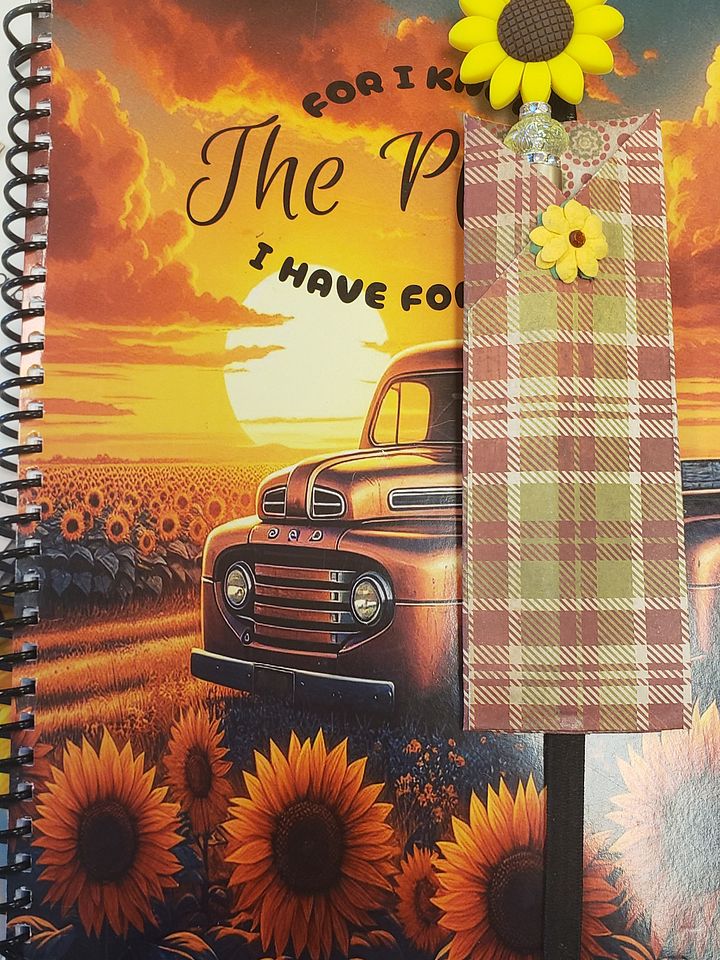 For I know the Plans I Have For You Coiled Notebook | Vintage Red Truck with Sunflowers product image (1)