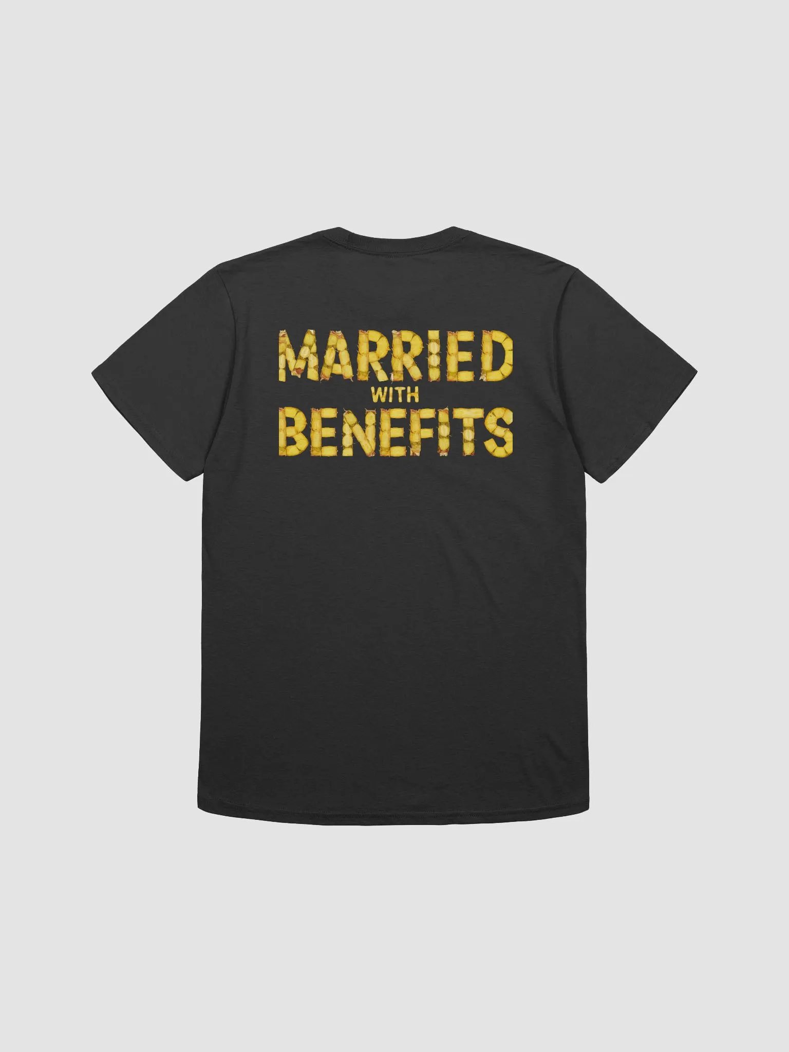 Married With Benefits Pineapple Writing back print Tee product image (6)
