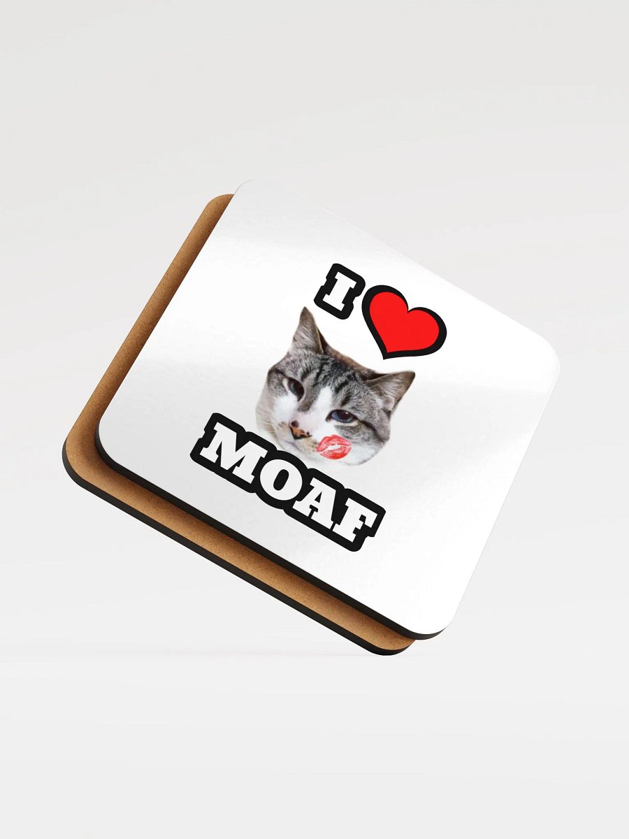 I ❤️ Moaf Glossed Cork Coaster product image (5)