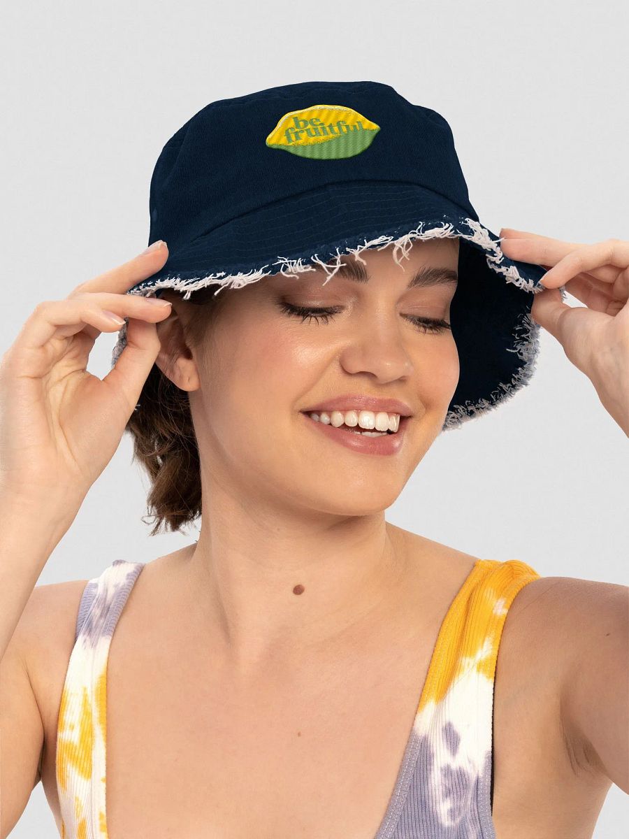 Fruitful Lemon Distressed Denim Bucket Hat product image (3)