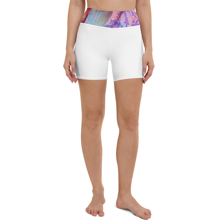 Paradise Breeze White Flow Yoga Shorts product image (2)