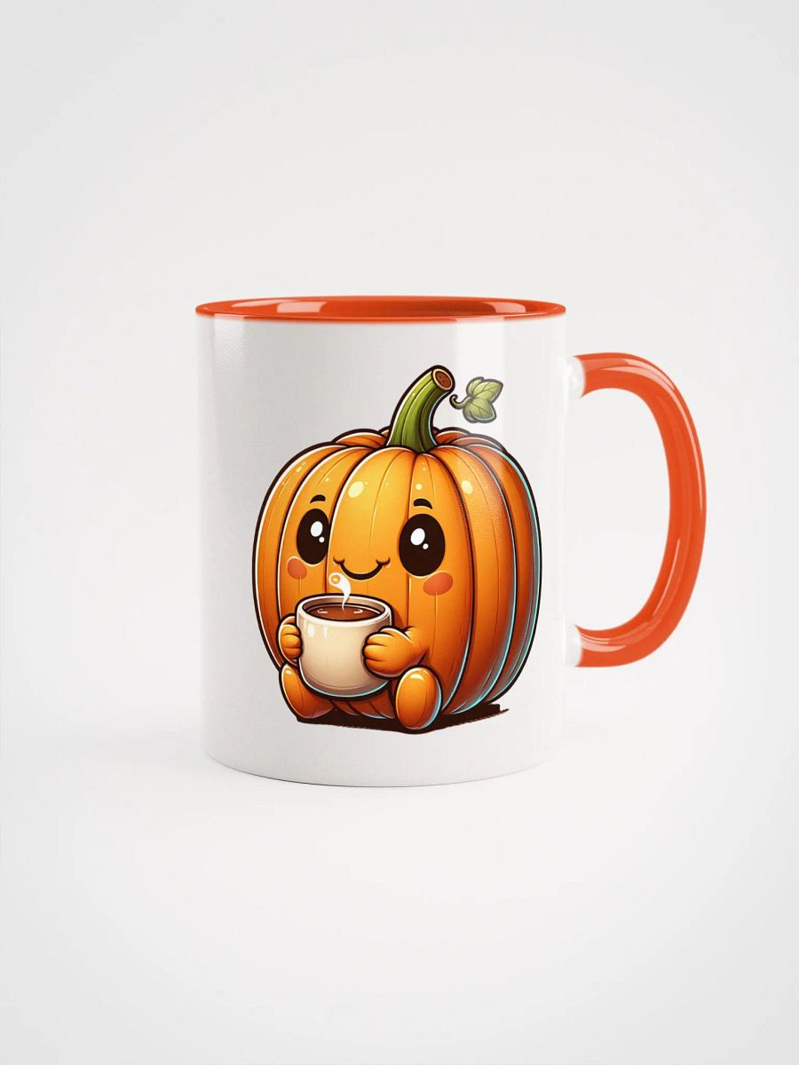 The Pumpkin Enjoying Coffee Mug With Orange Color Inside product image (1)