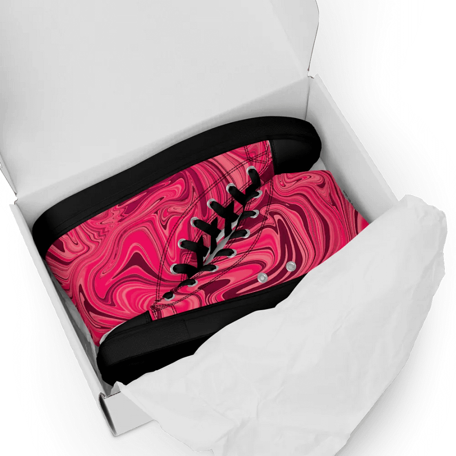 Women's High Top Canvas Shoes - Shades of Magenta Pink Digital Fluid Art product image (11)