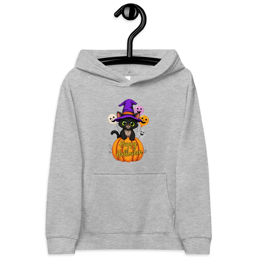 Witchy Sitting Pumpkin Cat Youth Pullover Fleece product image (29)