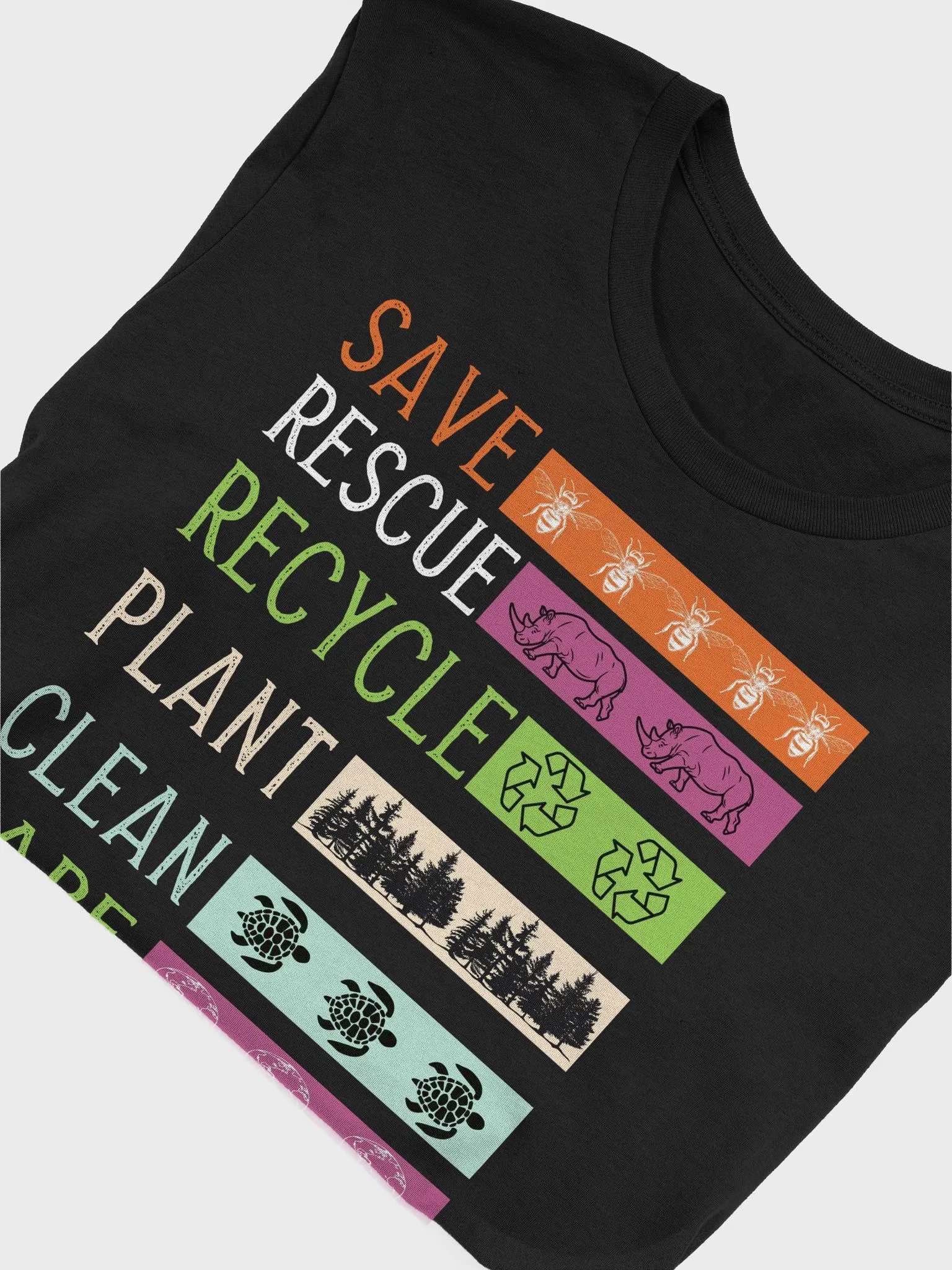 Earth Day Save the Bees Plant More Trees Clean the Seas T-Shirt | Environmental Activist Tee | Eco-Friendly Sustainability Shirt product image (5)
