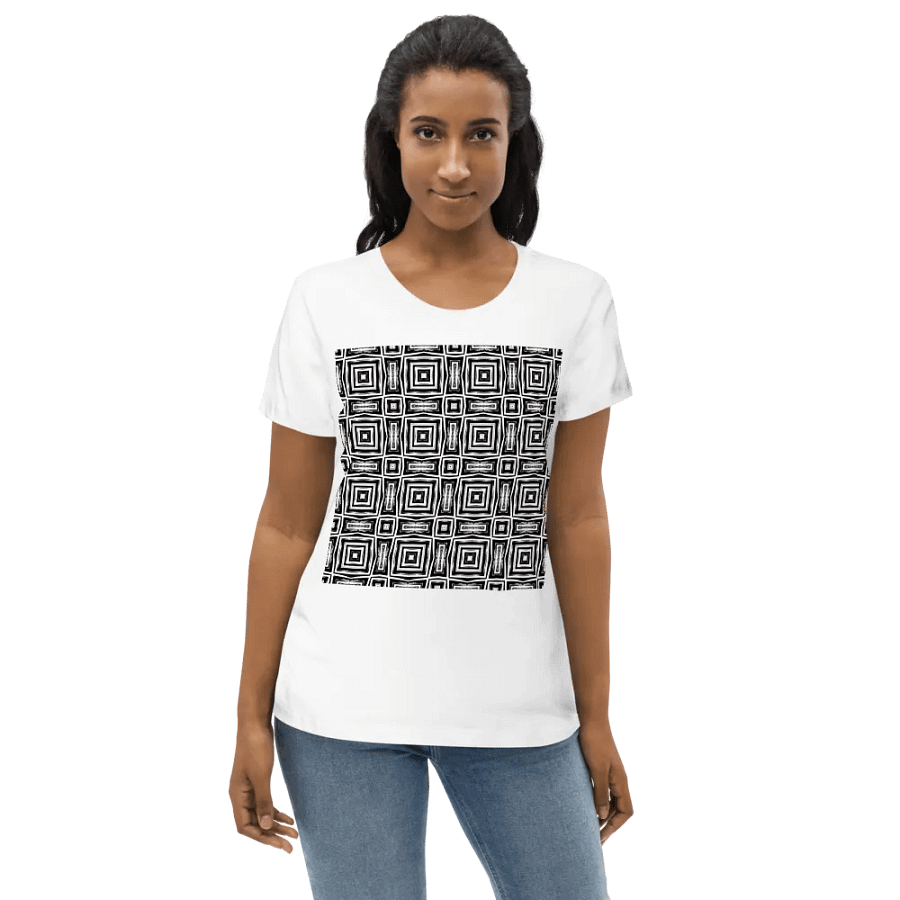 Abstract Monochrome Repeating Pattern Women's T Shirt product image (9)