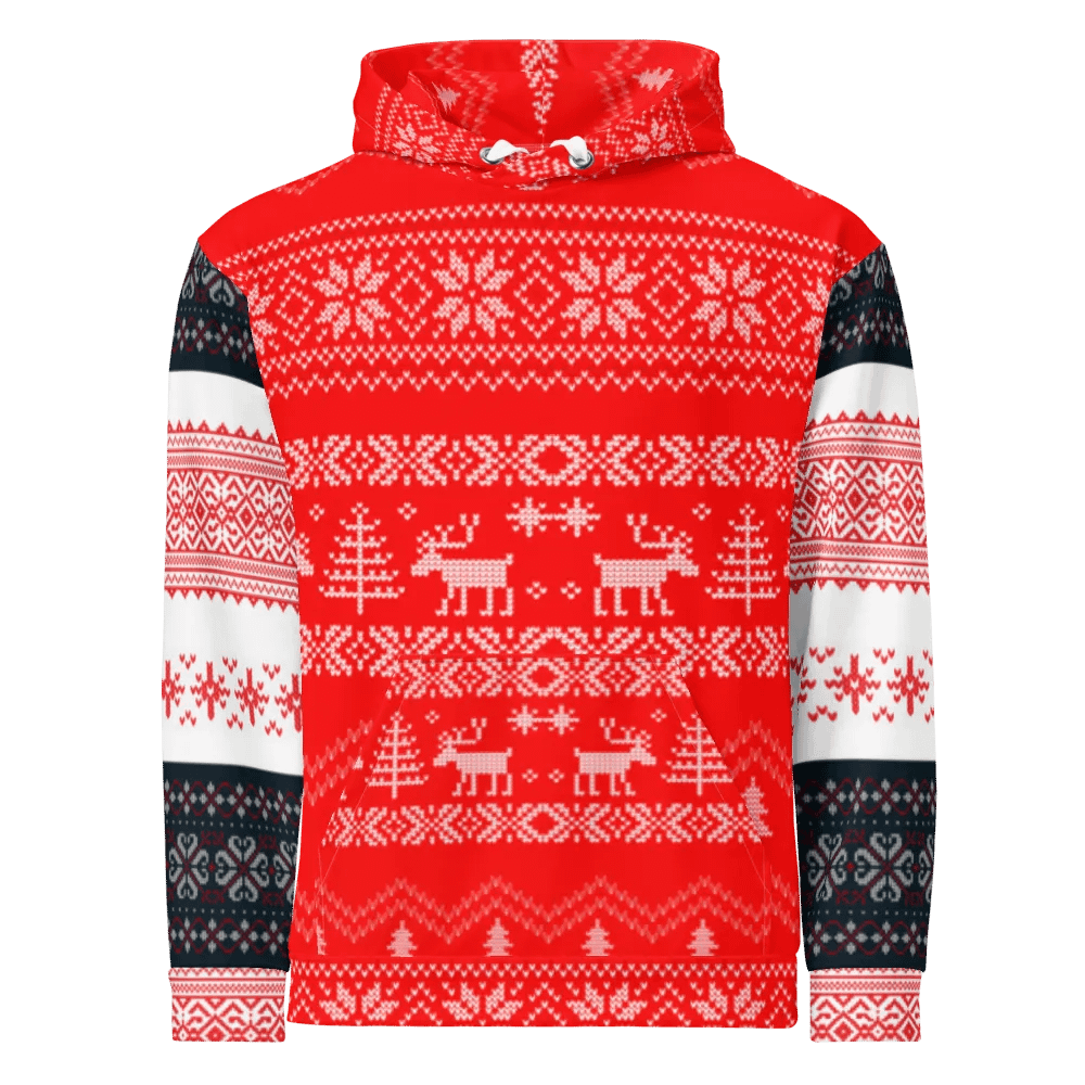 Festive Reindeer All-Over Hoodie product image (1)