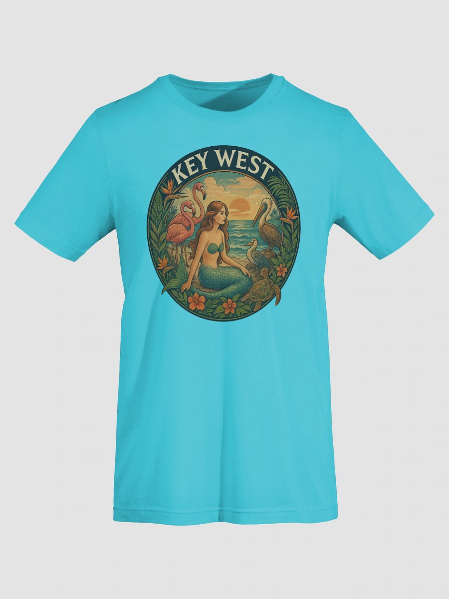 Key West Tropical T-Shirt Ultra Soft Tee with Mermaid, Birds, and Turtle product image (55)