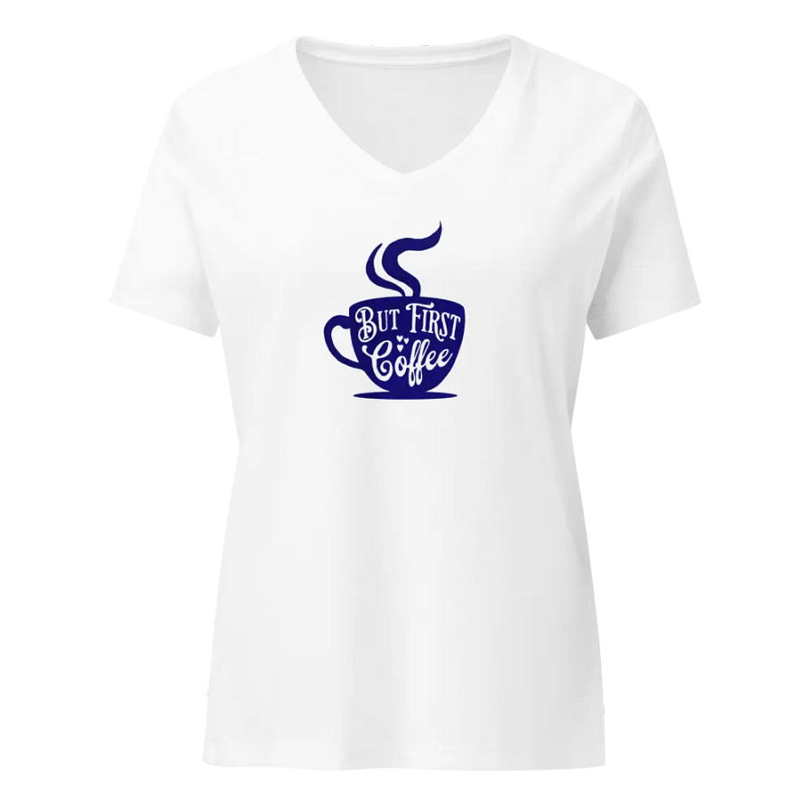 Coffee Lover's Relaxed V-Neck Tee product image (2)