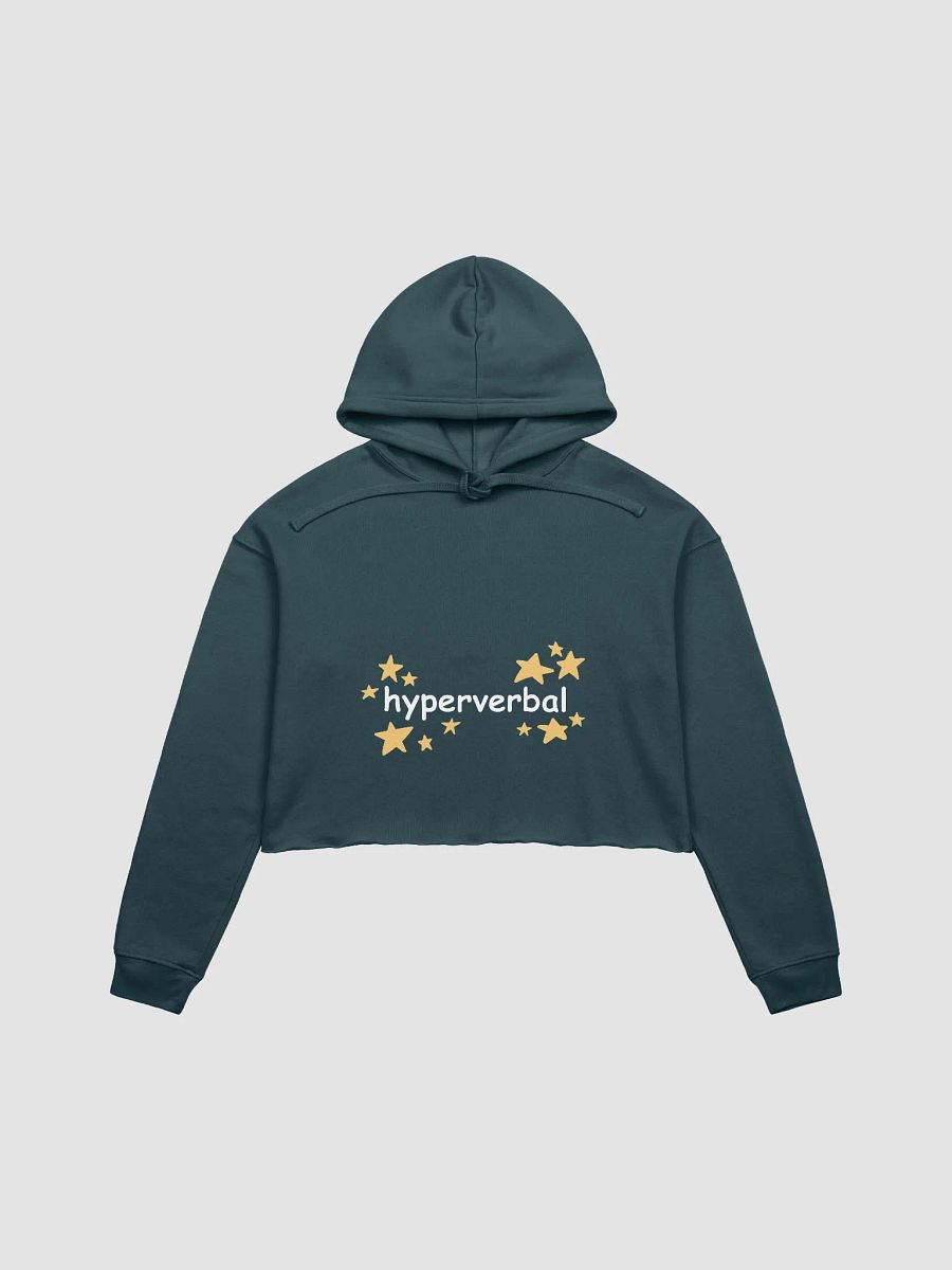 hyperverbal (comic sans with stars) fleece crop hoodie product image (1)