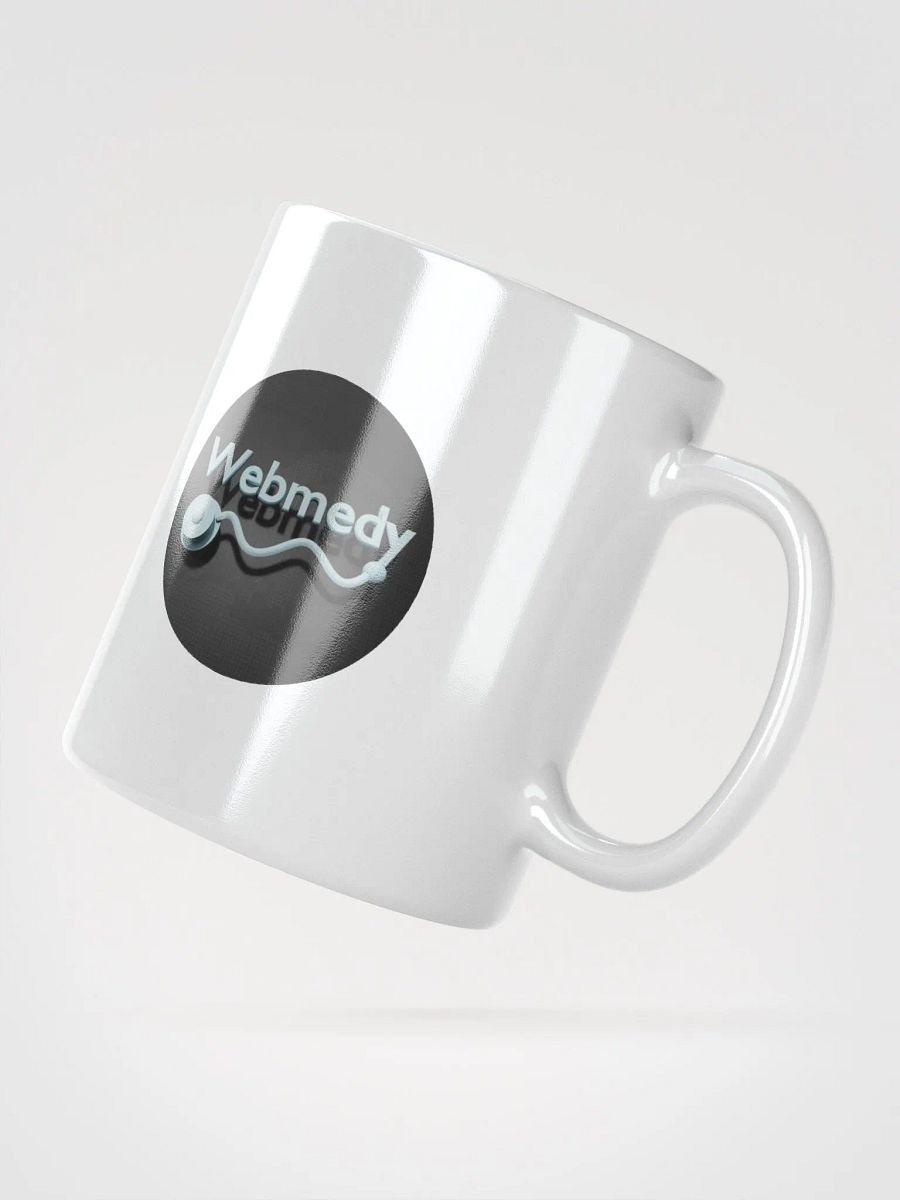 Webmedy White Glossy Mug – Sip Health, Sip Style product image (2)