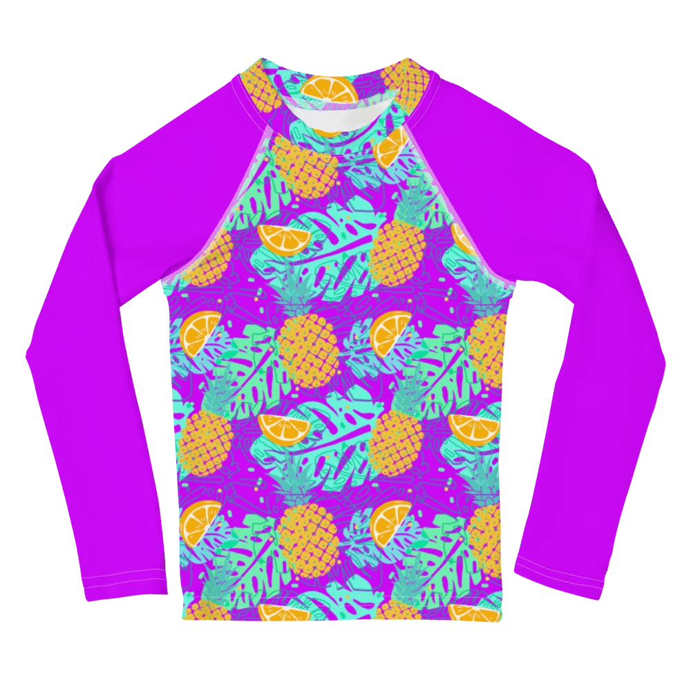 Tropical Citrus Splash Kids Rash Guard product image (3)