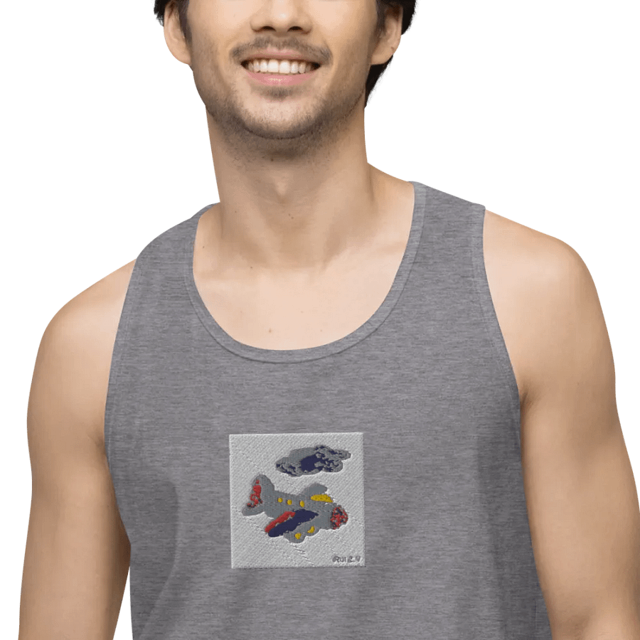 Kid Airplane (Cotton Heritage Men's Premium Tank Top) product image (3)