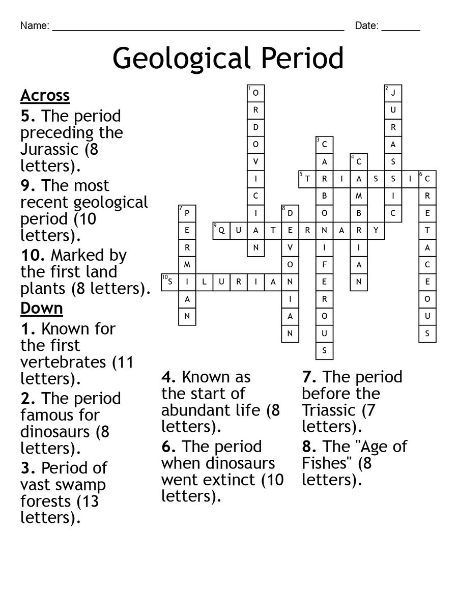 Geological Period Crossword Puzzle product image (2)