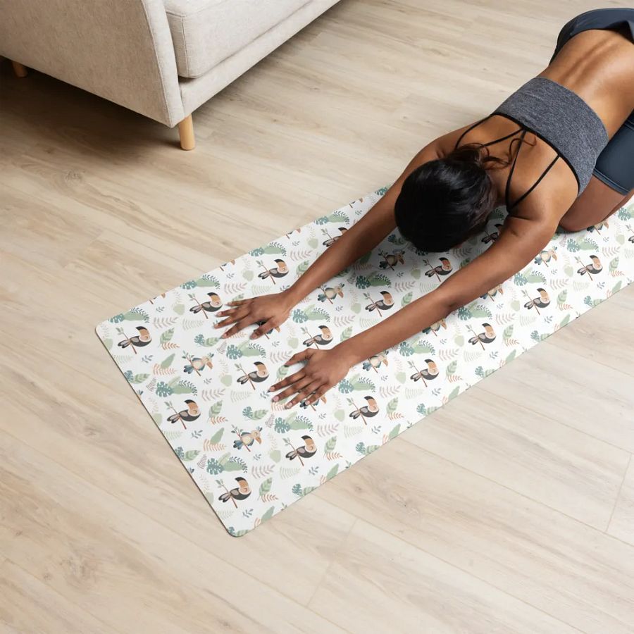 Cute Birds in a Jungle Yoga Mat by Treasure Pie product image (12)