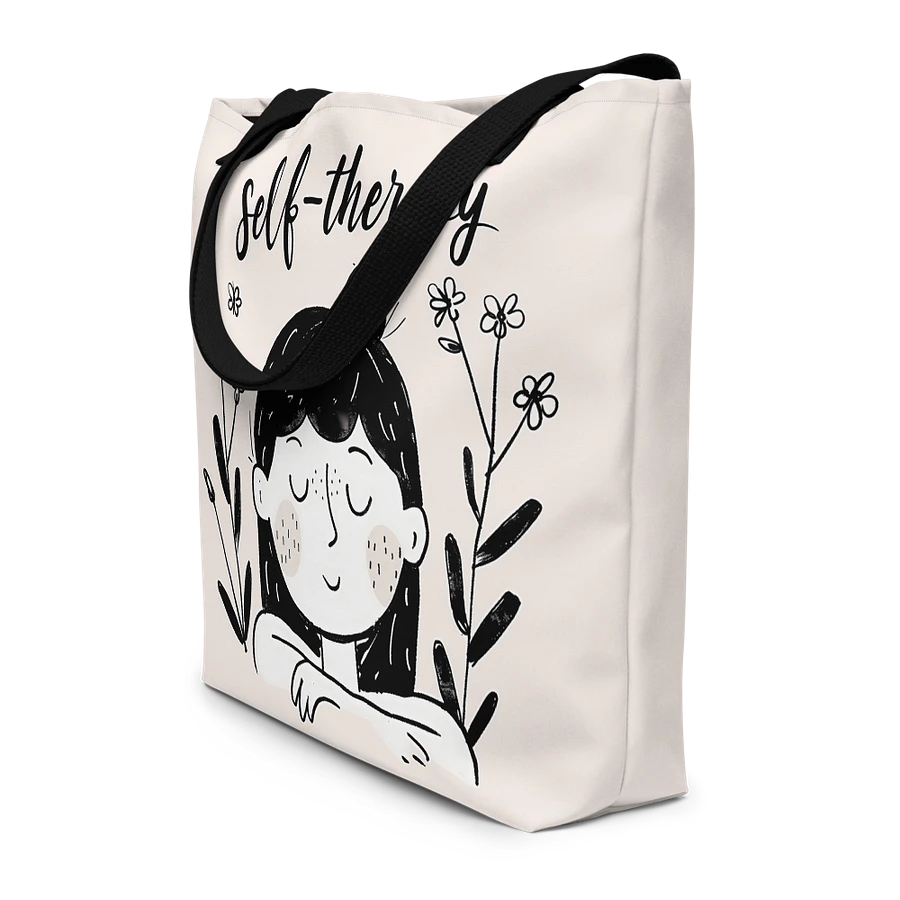 Tote Bag: Charming Minimalist Illustration Design for Women Practicing Self Therapy product image (4)