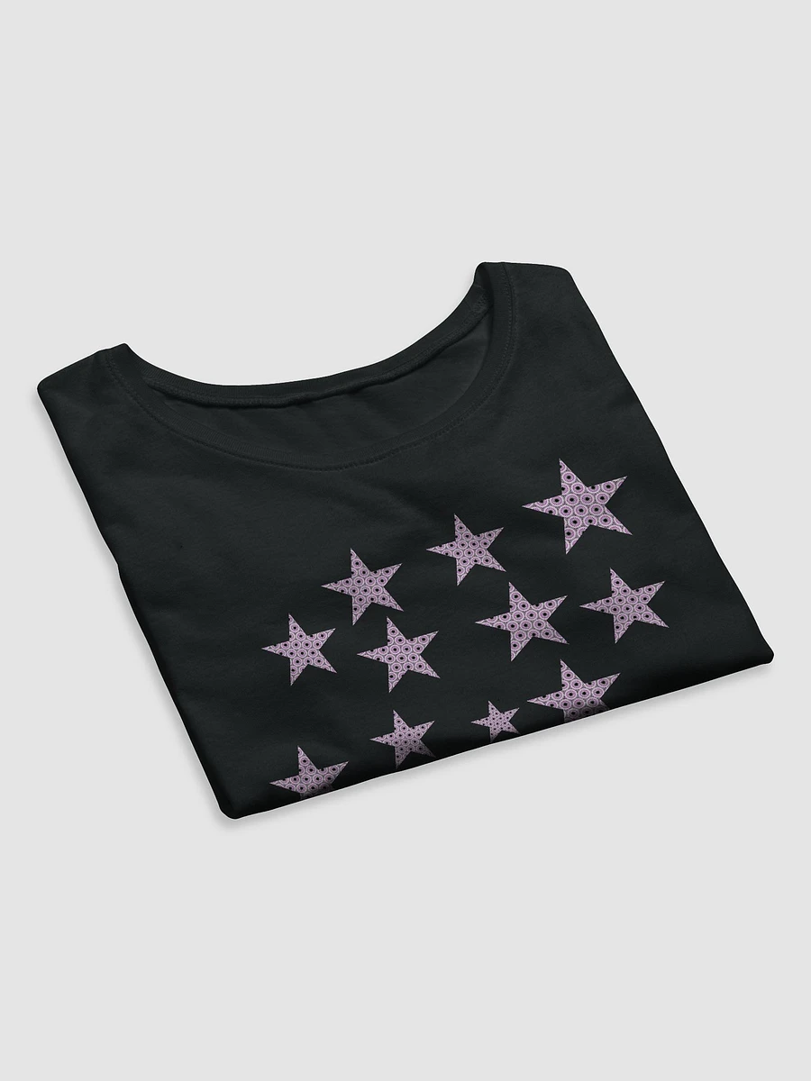 Abstract Pink Stars Ladies Cropped T Shirt product image (8)