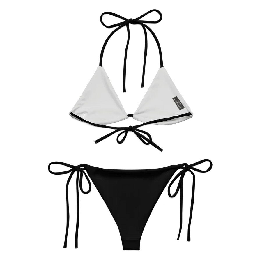 Black Low Rise Cheeky String Bikini, Mardi Gras Top product image (9)