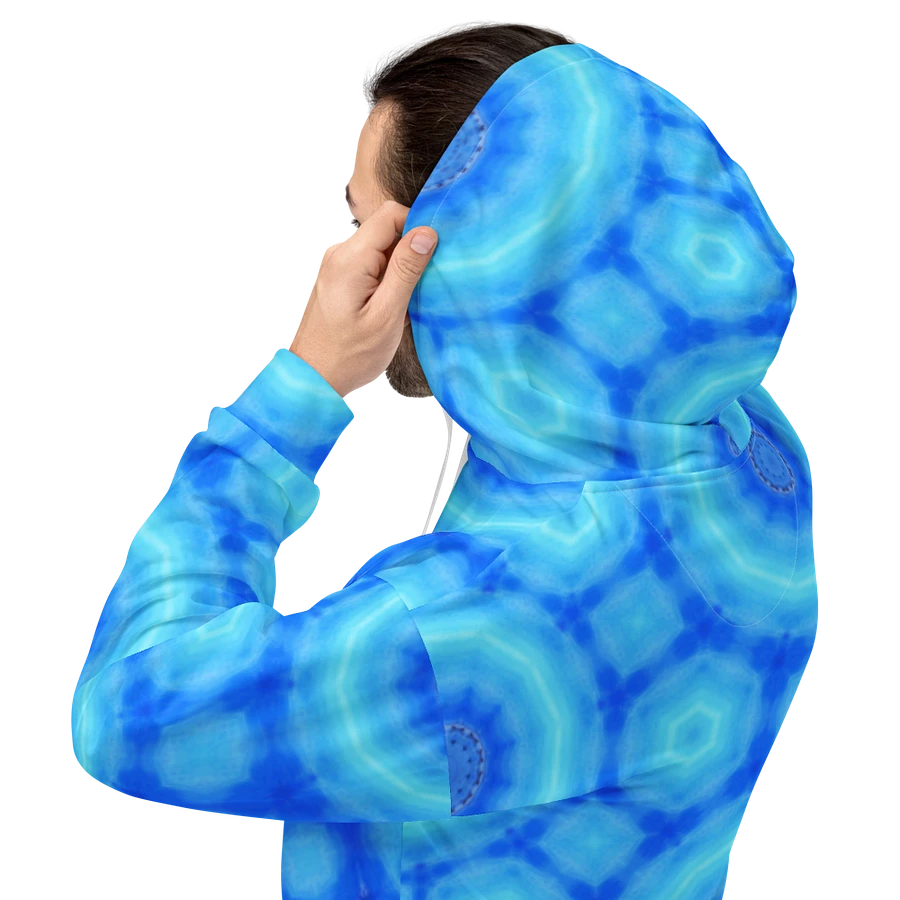 Abstract Circular Pattern in Blues Unisex All Over Print Hoodie product image (9)