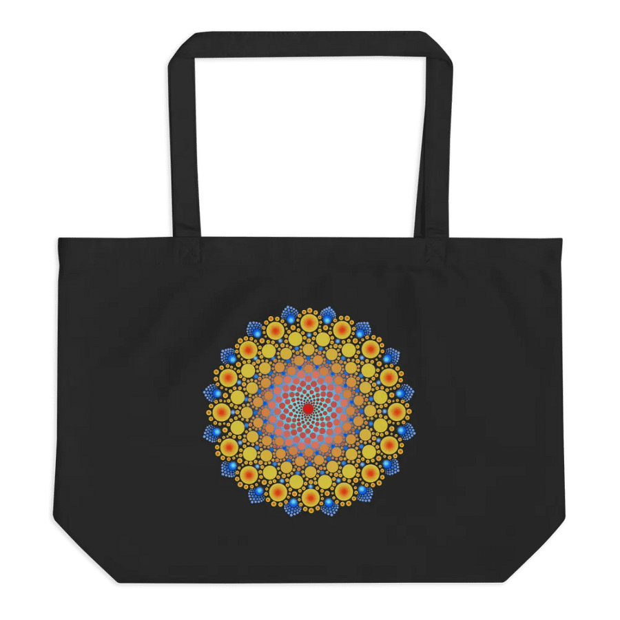 Orange Sunflower Mandala Organic Cotton Tote Bag product image (5)